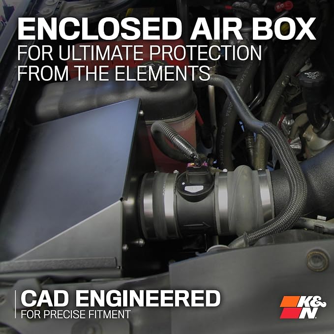 K&N Cold Air Intake System: Dry-Flow Air Filter, Increase Performance & Towing: - Image 6
