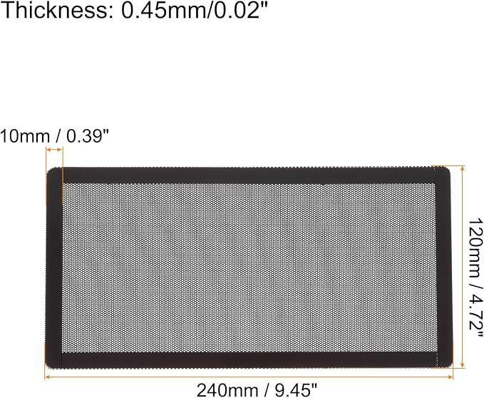 MECCANIXITY 3PCS PC Dust Filter, 240x120mm Magnetic Frame PVC Computer Case - Image 2