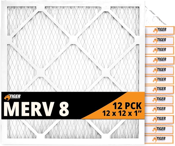 Tiger Tough 12x12x1 Air Filter MERV 8 MPR 600-800, High-Performance Pleated by TIGERTOUGHPRODUCTS