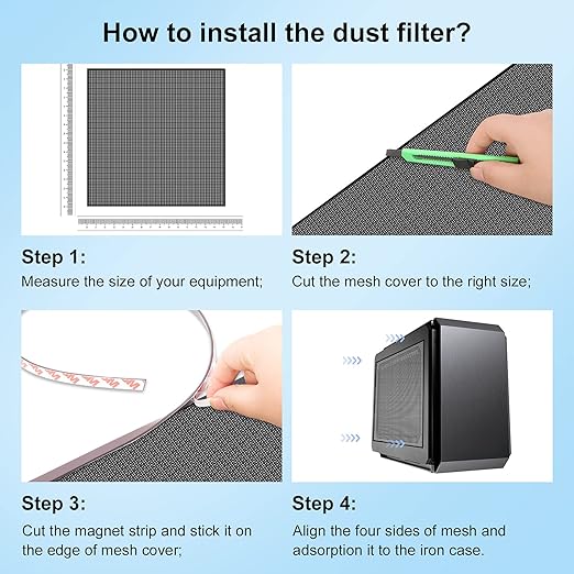 500x500mm 19.68inch DIY Computer PC Case and Fans PVC Dustproof Mesh Filter - Image 3