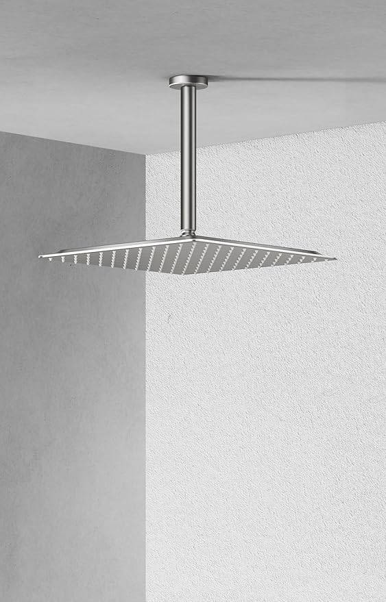 VBFF-Shower Head,rain shower head, 12 inch- Square Shower Head, 1.8 GPM Flow Rate, rainfall showerhead,VBFF09 (Brushed Nickel)