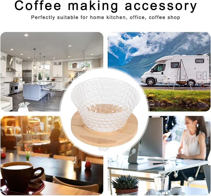 AUNMAS Glass Coffee Dripper Pour Over, Reusable Paperless Filter Funnel - Image 6