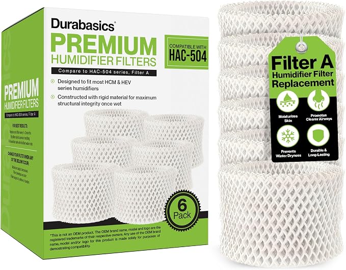 Durabasics 6 Pack of Premium Humidifier Filters Compatible by Durabasics