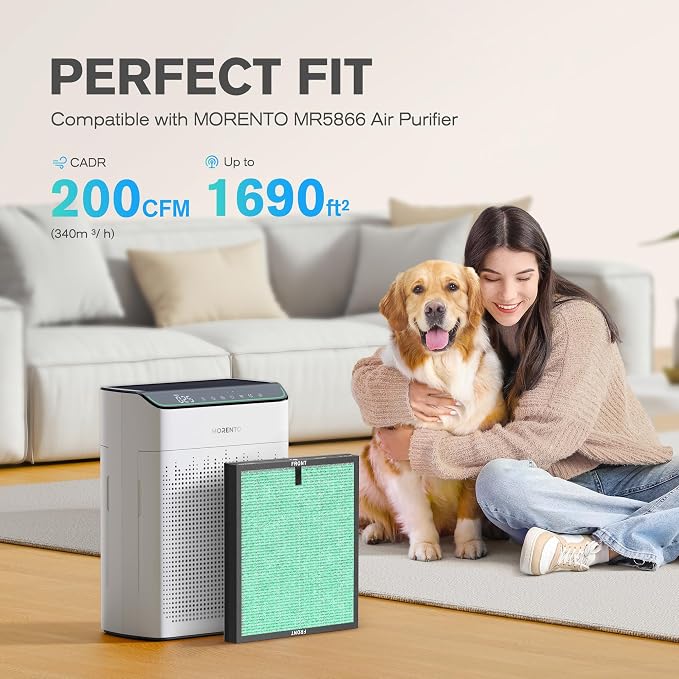 MORENTO Genuine Air Purifier Replacement Filter, True HEPA Filter Compatible - Image 2
