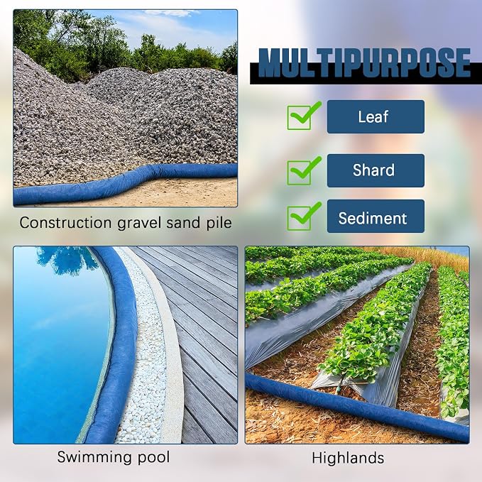 4 Pcs Sediment Filter Erosion Control Blanket Silt Fence Sock - Image 7