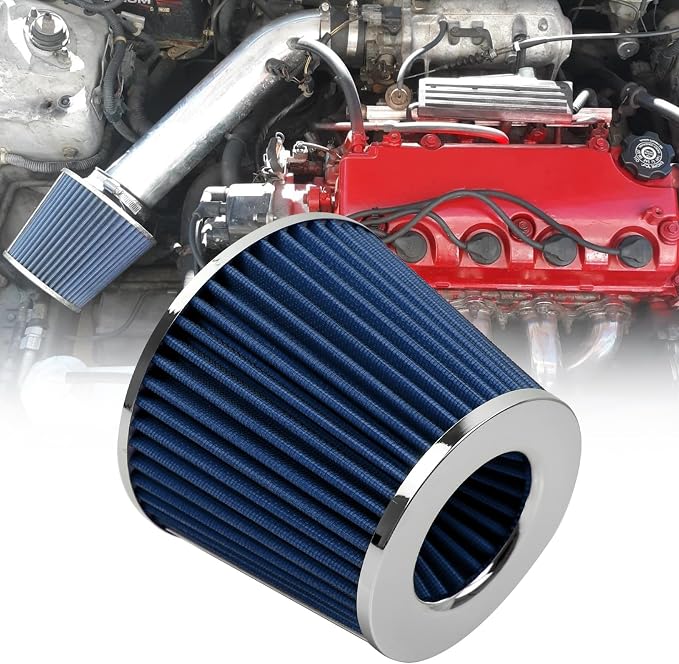 RYANSTAR RACING 89mm 3.5" High Flow Round Tapered Cone Cool Air Filter Cleaner by RYANSTARRACING