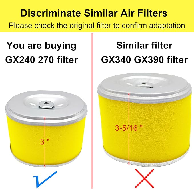 AFZE28 Air Filter for Honda GX 270 GX 240 8HP 9HP Engine Replaces 17210-ZE2-822 - Image 6