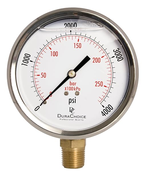 4" Oil Filled Pressure Gauge by DirectMaterial