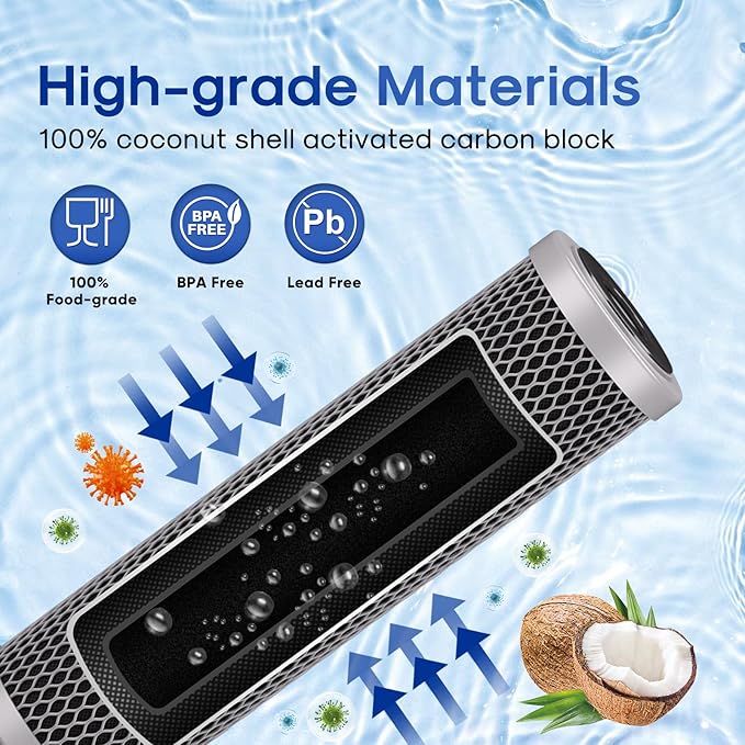 ICEPURE 1 Micron 10" x 2.5" Whole House Upgraded Coconut Shell Activated Water - Image 4