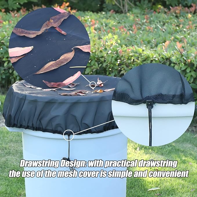 37.5 Inch Mesh Cover for Rain Barrel, Rain Bucket Leaf Filter Screen Cover - Image 4