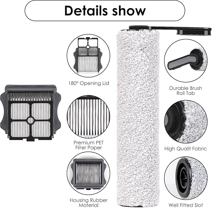 Replacement Brush Roller and HEPA Vacuum Filter Kit Compatible - Image 7