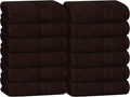 BOUTIQUO Ultra Soft Cotton Washcloths, Contains 12 Piece Face Cloths 12x12 inch, Ideal for Everyday use Face Towels, Compact & Lightweight Multi Purpose Washcloths - Chocolate Brown