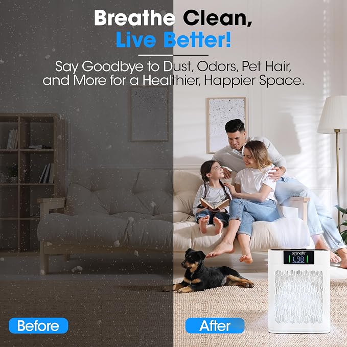 SereneLife HEPA Air Purifier for Home – Smart WiFi & App Control, Ultra-Quiet - Image 3