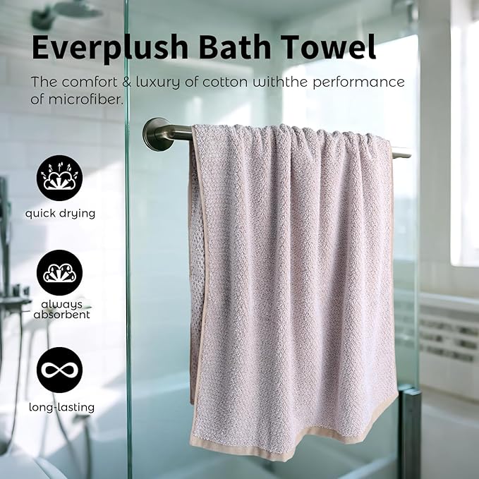 Everplush Diamond Collection Extra Large Bath Sheet Towel – 1 PK, Super Soft & Highly Absorbent, Quick-Drying & Oversized,Perfect for Bathroom, Pool, Swimming Use (Brown, 35" x 66" 1PK)