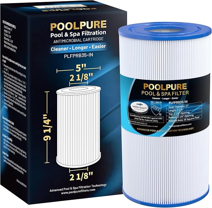 POOLPURE PRB35-IN Spa Filter Replaces Unicel C-4335, Guardian 409-219, Filbur by POOLPURE