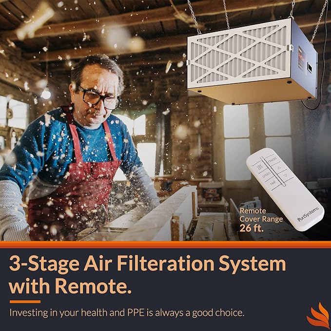 Purisystems Air Filtration System 3-Speed Remote, Built-in Ionizer, PuriCare - Image 3