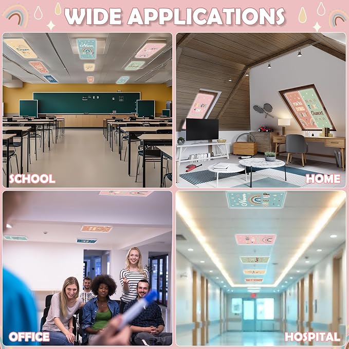 6Pcs Fluorescent Light Covers for Classroom Ceiling Lights, 4 x 2 Feet - Image 8