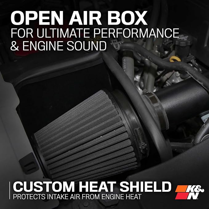K&N Cold Air Intake System: Dry-Flow Air Filter, Increase Performance & Towing: - Image 6
