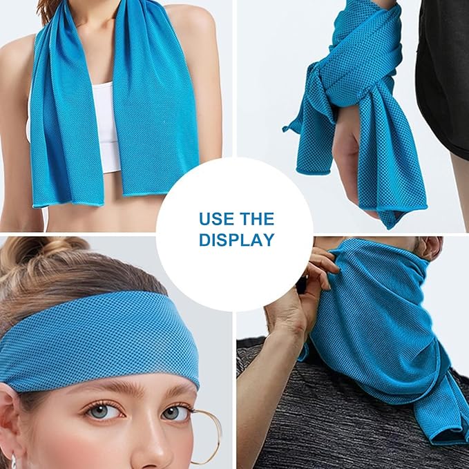 Portable Quick Dry Gym Towel Wicking Workout Cooling for Hiking Gym Sports Light Weight Washcloth Compact Travel Cooling Sweat