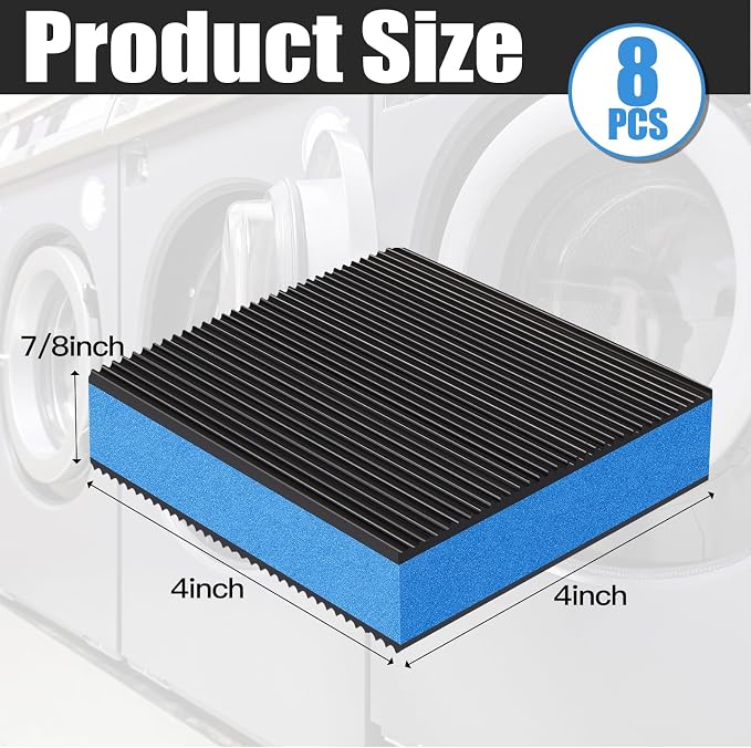 Pangda 8 Pack Heavy Duty Anti Vibration Pads 4 x 4 x 7/8 Inches EVA Rubber - Image 2