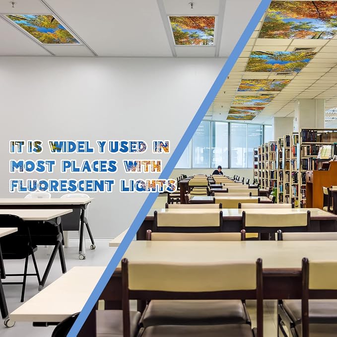 Amylove 4 Pcs Fluorescent Light Covers Classroom Ceiling Panels Light Filters - Image 3