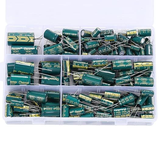 19 Values 135PCS Aluminum Electrolytic Capacitor Assortment Kit High Frequency by Molence