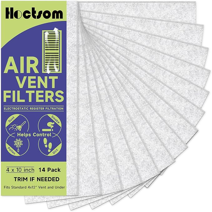 Air Vent Filter 4 x 10 Inch, Thin Air Vent Floor Heater Pre-Filter Sheet Work by Hoctsom