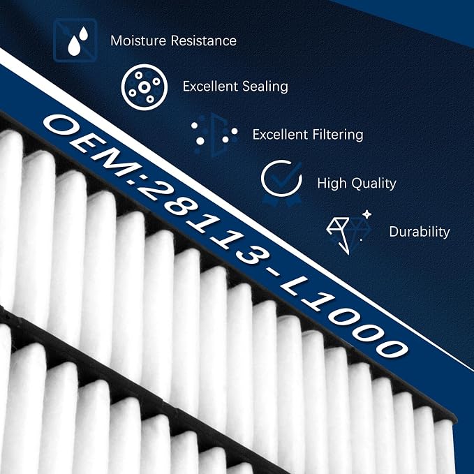 28113-L1000 Engine Air Filter for 2020-2025 Hyundai Sonata, Santa Fe, Santa Cruz - Image 4