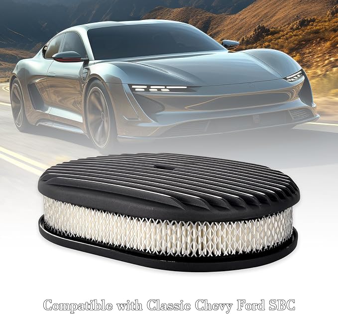 12" Air Cleaner Kit Black Aluminum Oval Full Finned Compatible - Image 7