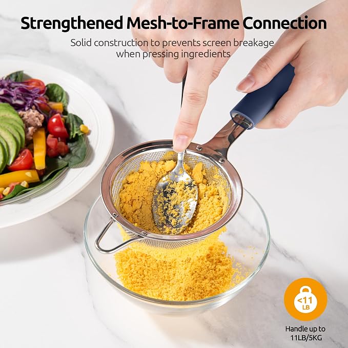 U-Taste Small Fine Mesh Strainer: 18/8 Stainless Steel 3.35in 30 Mesh Kitchen - Image 7