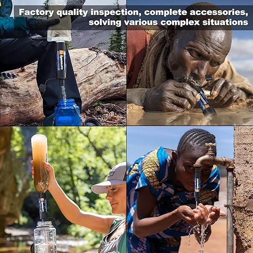 Straw Water Filter 5 Pack – Outdoor Camping & Hiking Survival Gear Kit - Image 4