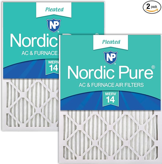 Nordic Pure 15x20x1 Pleated MERV 14 Air Filters 2 Pack by NordicPure