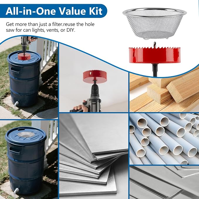 5" Rain Barrel Screen Kit with Hole Saw Tool - Image 7