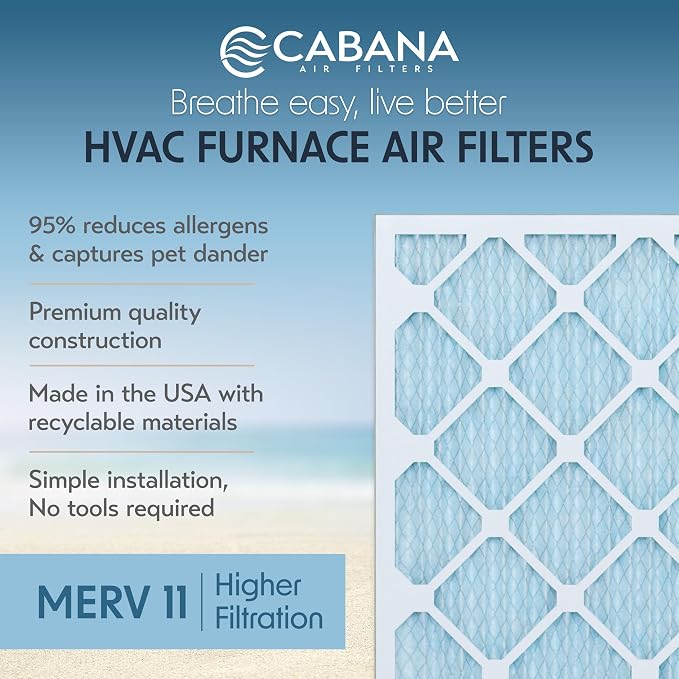 Cabana Filters 6-Pack 18x18x1 MERV 11 AC Furnace Air Filter - Image 2