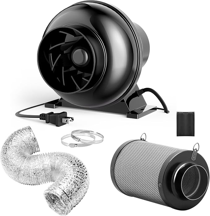 InfiniPower 4 Inch 230 CFM Inline Ventilation Fan, Combo by InfiniPower