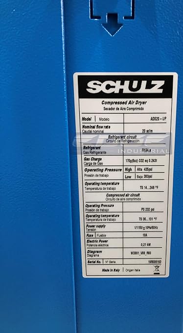 SCHULZ REFRIGERATED AIR DRYER FOR AIR COMPRESSOR, COMPRESSED AIR SYSTEMS - Image 6