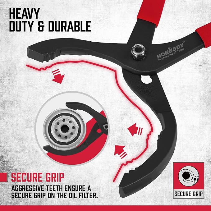 HORUSDY 12" Adjustable Oil Filter Pliers, Adjustable Oil Filter Wrench Removal - Image 4
