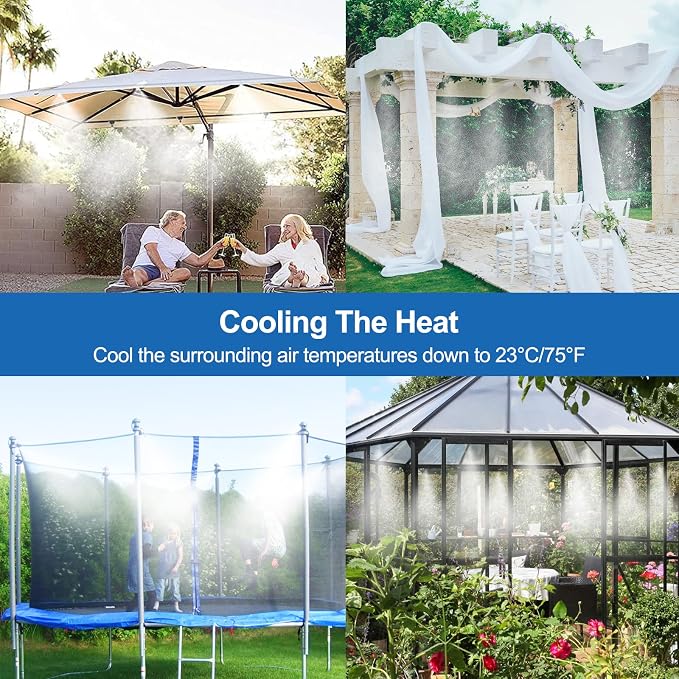 Pre-Assembled Misters for Outside Patio, Outdoor Water Misting Cooling System - Image 2