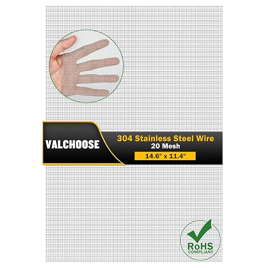 Valchoose 1 Piece Woven 304 Stainless Steel Mesh 14.6" X11.4", Hard & Never - Image 2