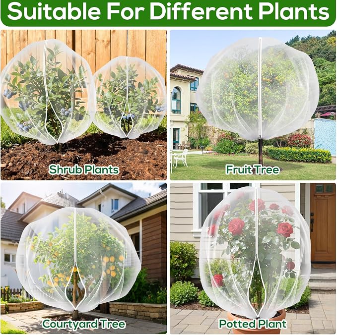 2PCS 7.8 x 7.8ft Large Fruit Tree Netting Cover - Image 8