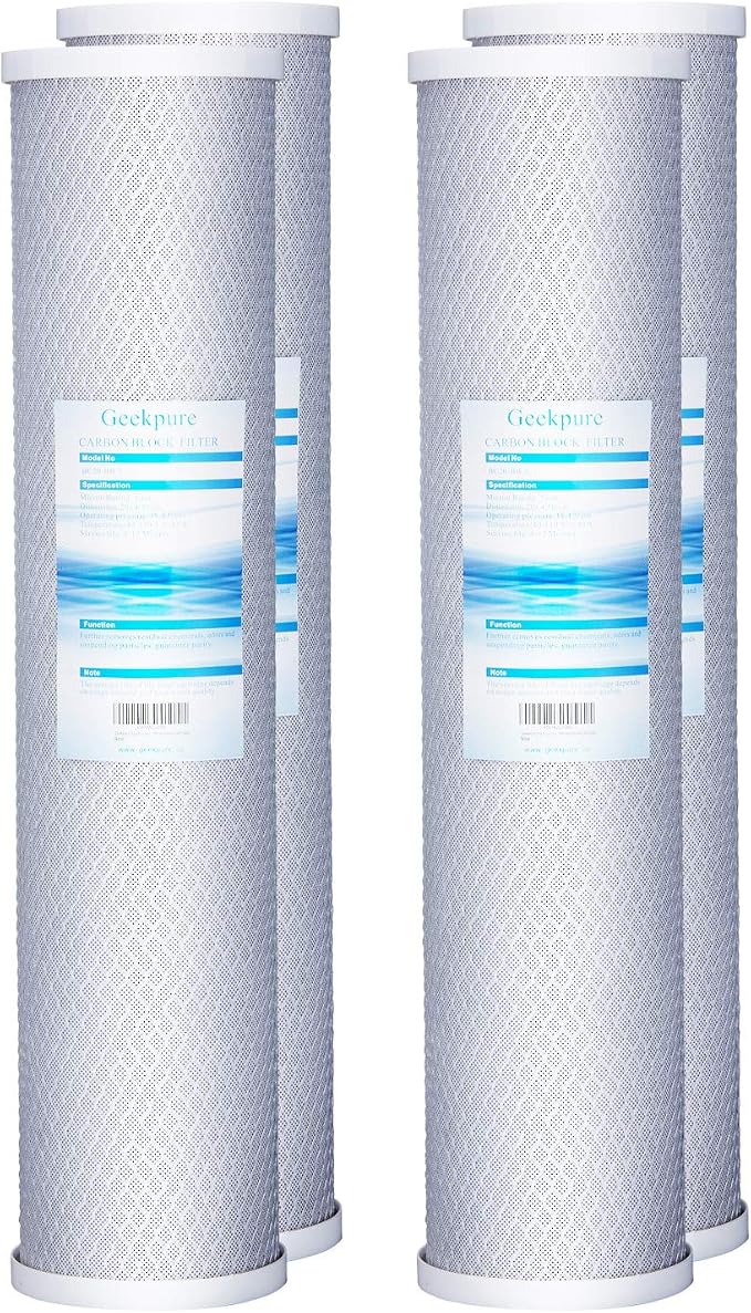 Geekpure 20 Inch Carbon Block Water Filter Reduce Chlorine Taste Odors by Geekpure
