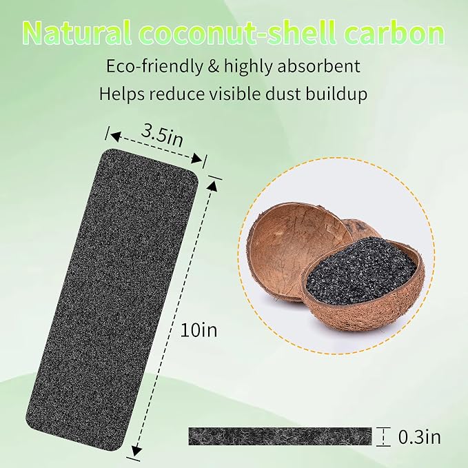 10 Pack Ceiling Fan Filters for Fan Blades, Activated Coconut Carbon Dust - Image 4