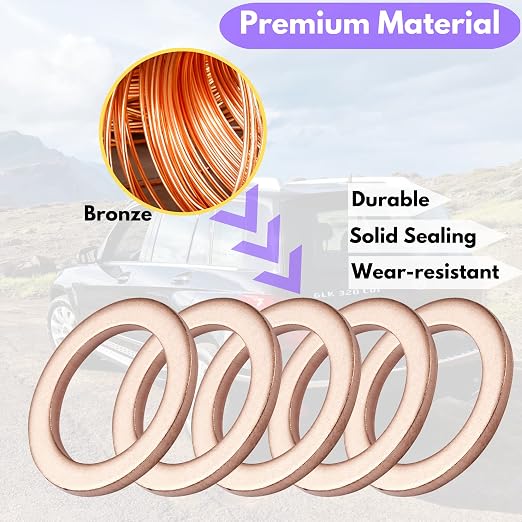 25PCS Copper Oil Drain Plug Gasket Replacement - Image 4