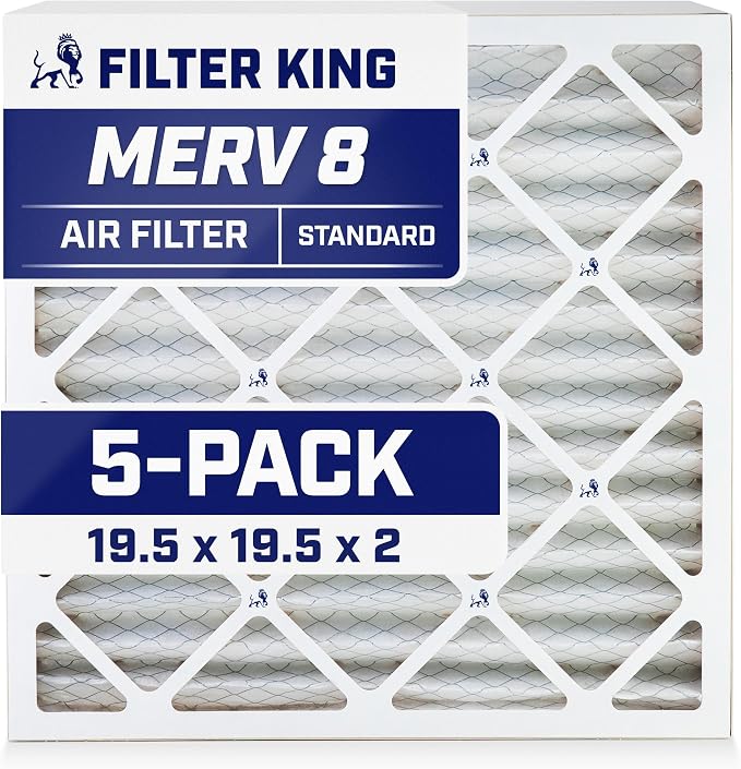 Filter King 19.5x19.5x2 Air Filter | 5-PACK | MERV 8 HVAC Pleated A/C Furnace by FilterKing