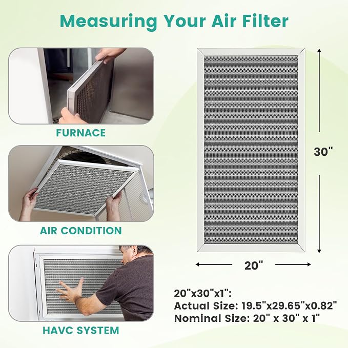 20x30x1 Reusable HVAC Furnace Air Filter, Washable Electrostatic Furnace Filter - Image 3