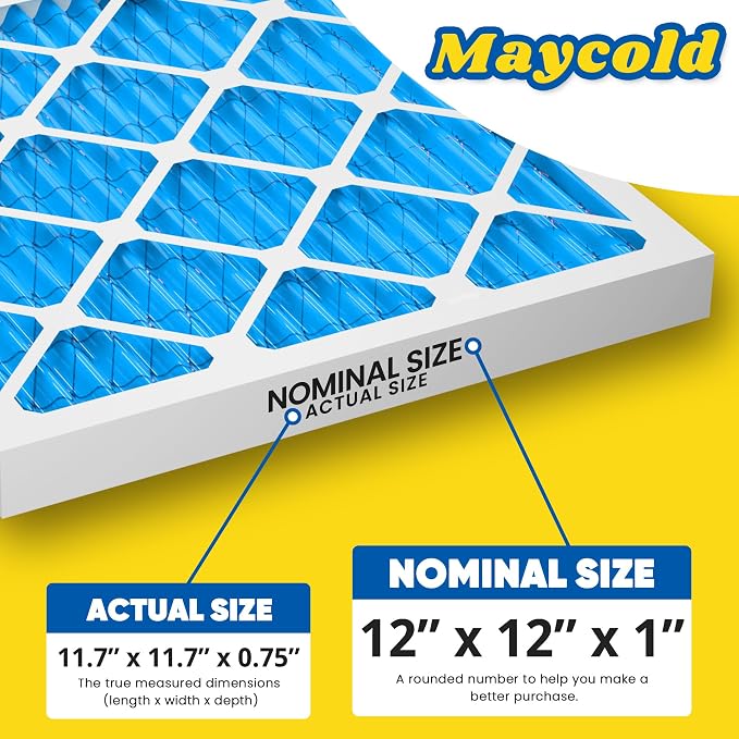 Maycold 12x12x1 MERV 11 Furnace Air Filter, High-Performance HVAC AC Filters - Image 3