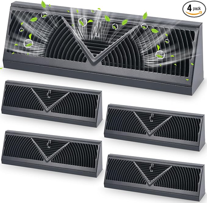 Yaocom 4 Pcs Baseboard Register Vent 15 Inch Duct Opening Size Baseboard Vent by Yaocom