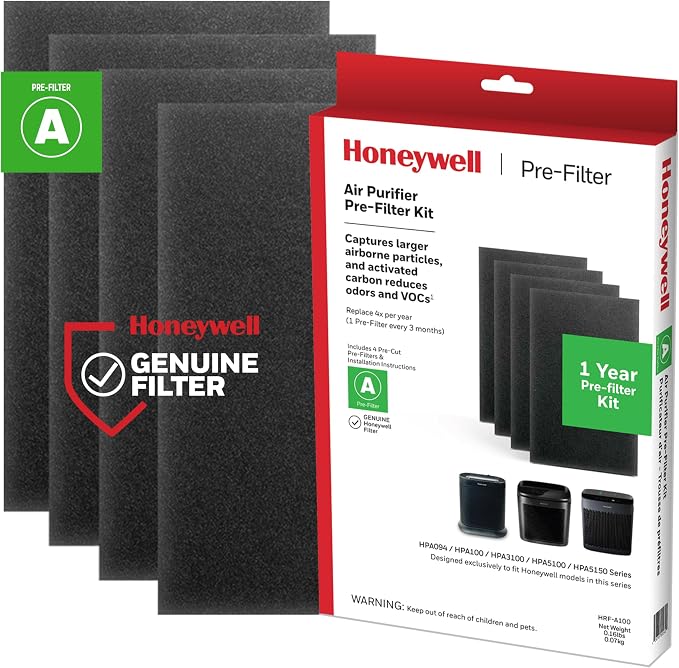 Honeywell HRF-A100 Air Purifier Pre Kit Filter, and Wildfire/Smoke Odors by HoneywellPluggedIn