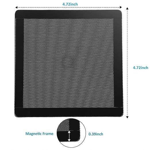 120mm Fan Dust Filter Mesh 4.72inch Magnetic Frame PVC PC Computer Case Fan - Image 5