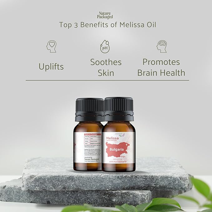 Melissa Essential Oil - Direct from Bulgarian Sustainable Farms - Steam Distilled - Aceite Toronjil for Aromatherapy, Massage, Diffuser, DIY Candle and Soap Making - 8oz